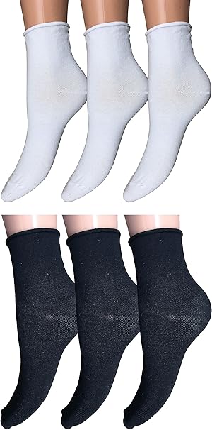 6 PAIA CALZINI DONNA SENZA ELASTICO IN PURO COTONE Calze Donna Sanitarie, Calzini Donna Sanitario, Calza Donna Senza Elastico. - JIMMY COOPER mood of mod