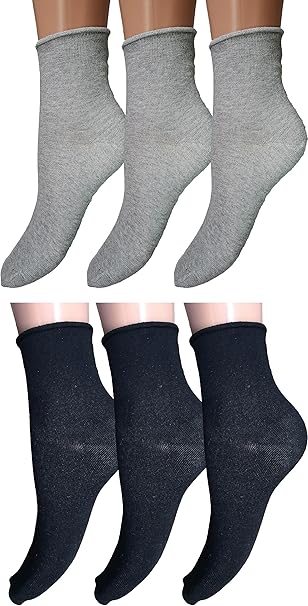 6 PAIA CALZINI DONNA SENZA ELASTICO IN PURO COTONE Calze Donna Sanitarie, Calzini Donna Sanitario, Calza Donna Senza Elastico. - JIMMY COOPER mood of mod