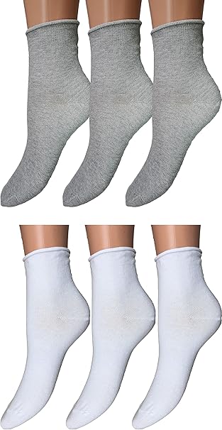 6 PAIA CALZINI DONNA SENZA ELASTICO IN PURO COTONE Calze Donna Sanitarie, Calzini Donna Sanitario, Calza Donna Senza Elastico. - JIMMY COOPER mood of mod