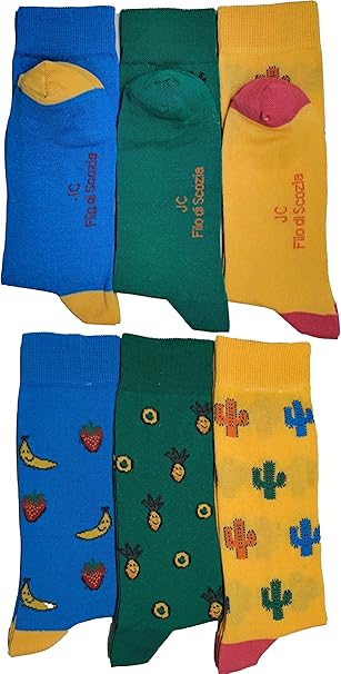 Calzini in Cotone Colorato Divertente Fantasia Uomo e Donna, Prodotto in Italia, Confezione da 6 Paia - JIMMY COOPER mood of mod