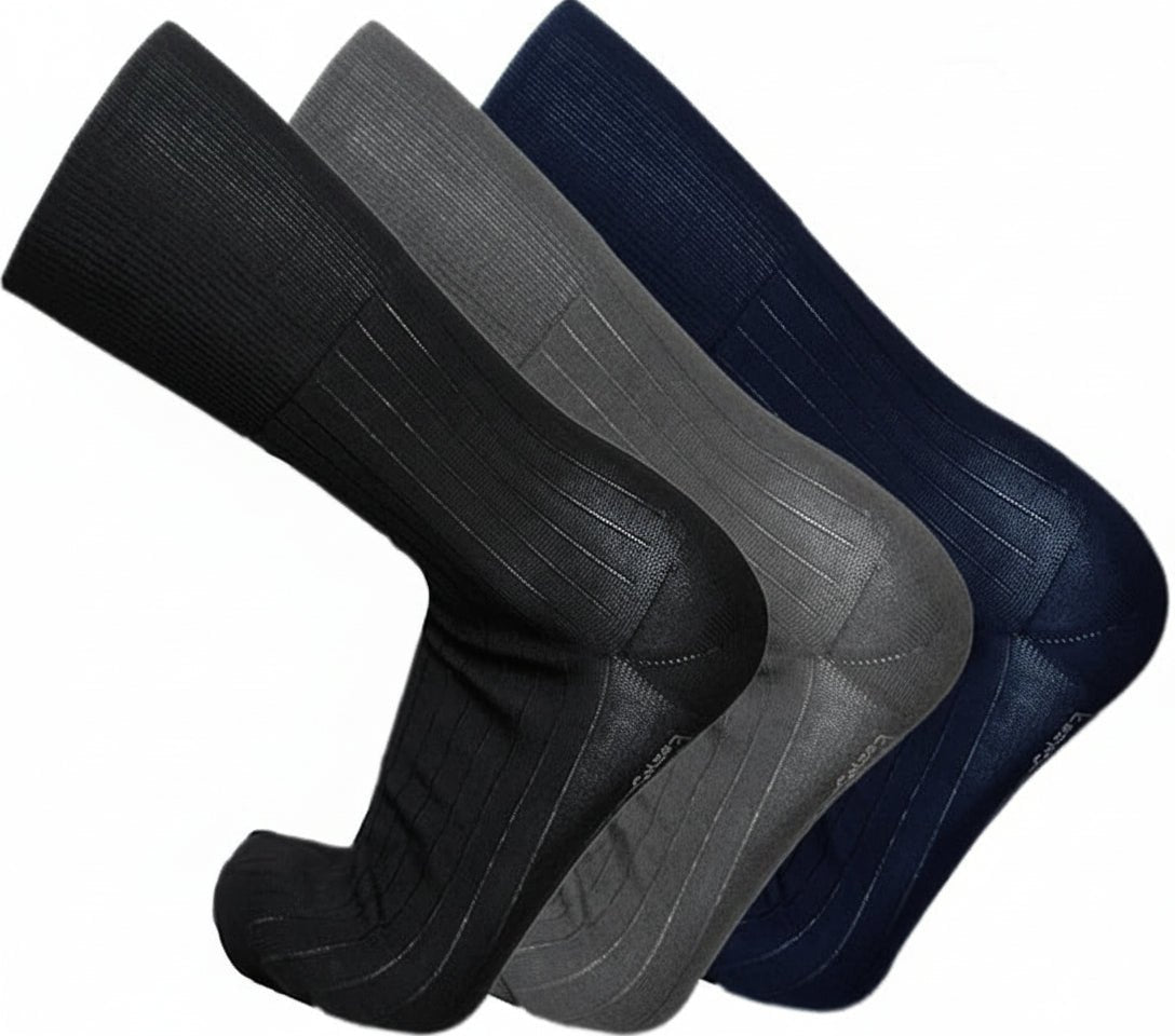 Confezione da 6 paia Calze Sanitarie corte in Cotone Filo di Scozia con Polsino alto a costina raccomandato per favorire la circolazione a compressione Graduata, Made in Italy. - JIMMY COOPER mood of mod